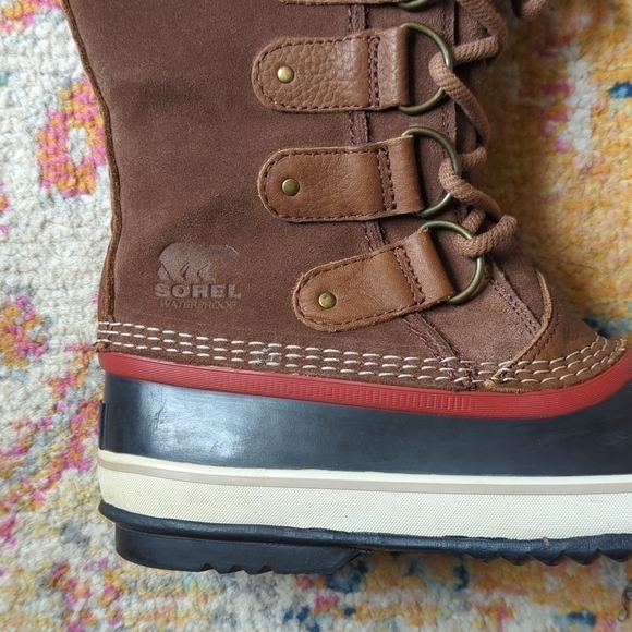 Sorel Joan Of Arctic Waterproof Suede Leather Faux Fur Trim Rubber Snow Boots 8 - Picture 12 of 16